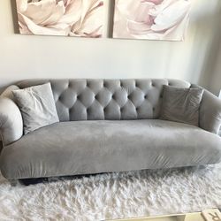 Gray Velvet Sofa 