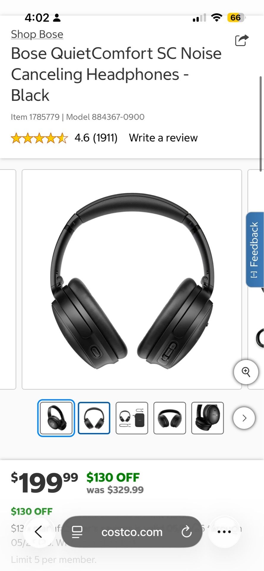 BOSE noise cancellation headphones