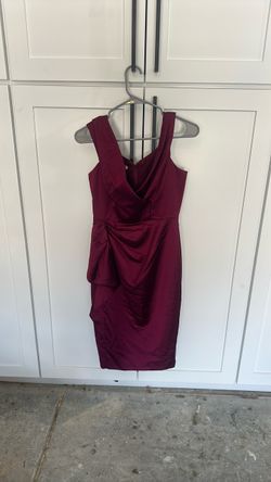 Burgundy Satin Cocktail Dress