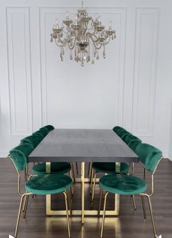 Modern Dinning Table with gold legs