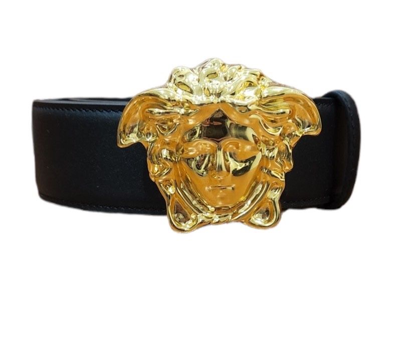 New Versace Leather Mesuda Gold Buckle Belt 95 Cm - 32/34 Waist