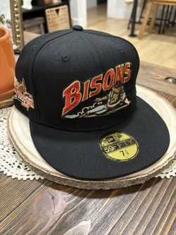 NEW ERA 59 FIFTY MiLB BUFFALO BISONS KHAKI GREEN FITTED MENS HAT SZ 7 3/8 NEW