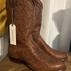 NEW TECOVAS 1017 THE JASPER Ostrich Leather Cowboy Boots Men Sz 11 EE No Box