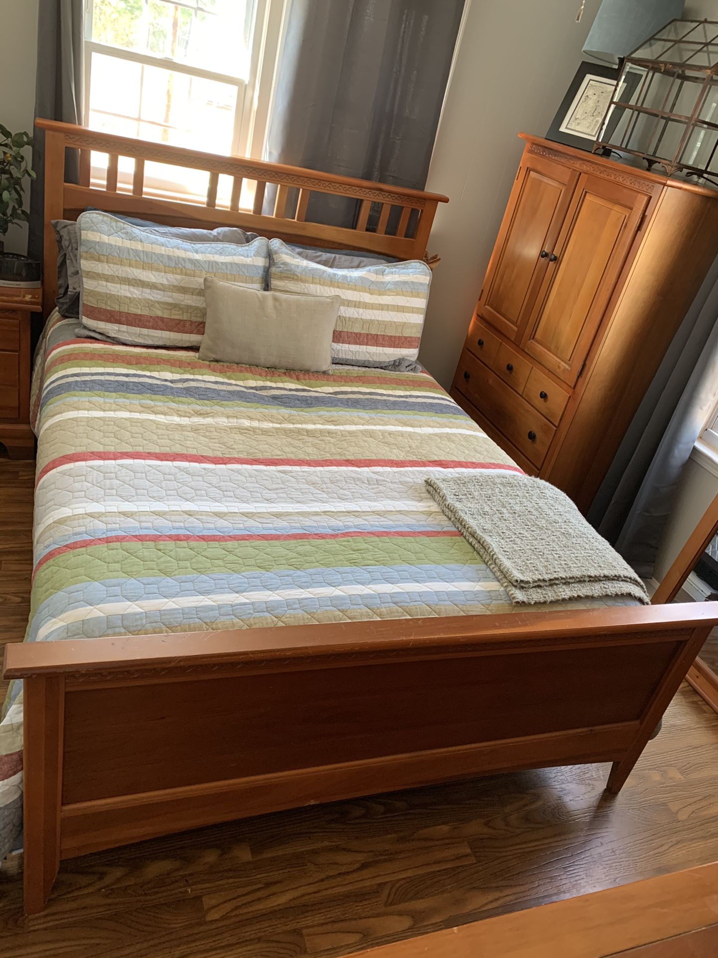 Wooden Bed Frame Only (Headboard & Footboard) Metal Rails “Mattress Set Not Included”