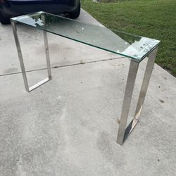 Glass / Chrome Finish Couch Table