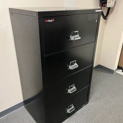 FireKing Four Drawer Lateral Fire Proof Filing Cabinet - LIKE NEW WITH KEYS 