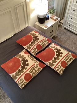3 Pottery Barn Suzani Crewel Euro Pillow Covers