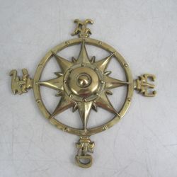 Star Nautical Solid Brass Compass Rose Directional Wall Decor 12"


