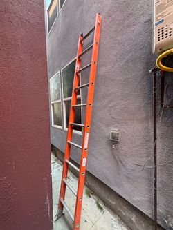 Orange fiberglass ladder
