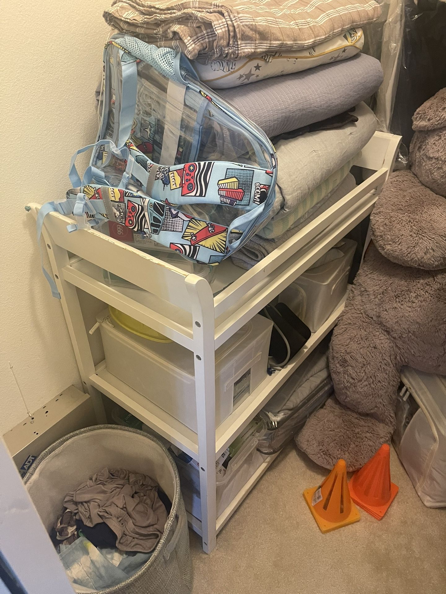 Changing table shelf
