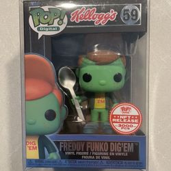 Freddy Funko as Dig ‘Em Funko Pop *MINT* NFT Digital Ad Icons 59 Kellogg’s Honey Smacks LE3000 Exclusive with protector