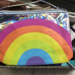 Iridescent Silver/Rainbow Crossbody Bag