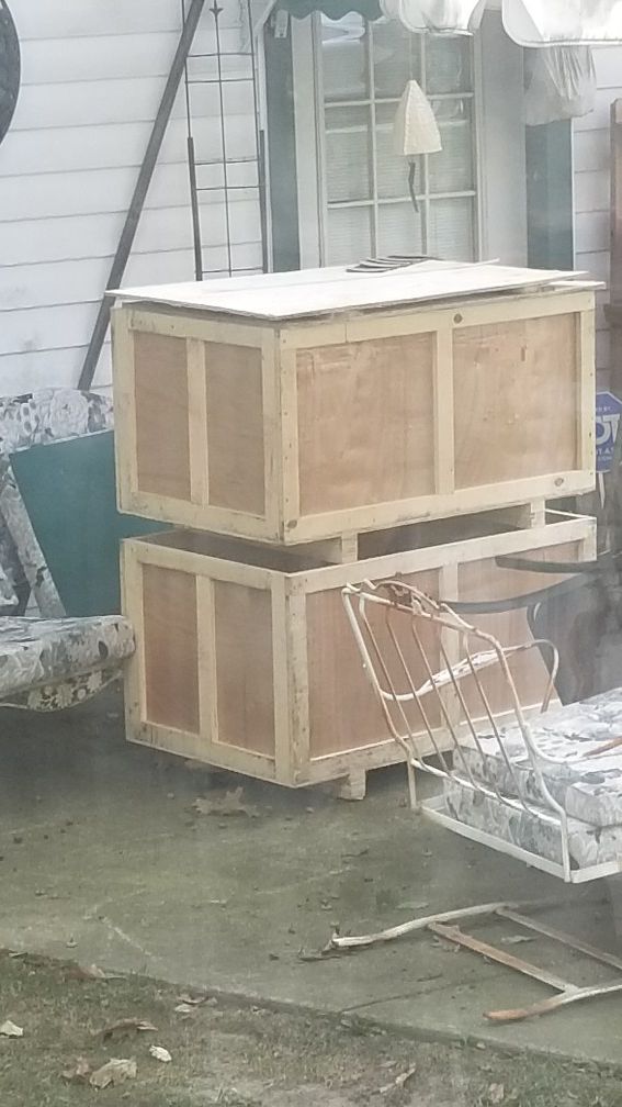 New shipping box crates or garden raised planter boxes or storage