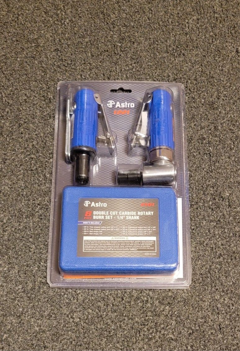Astro Pneumatic Double Cut Carbide Rotary Burr Set