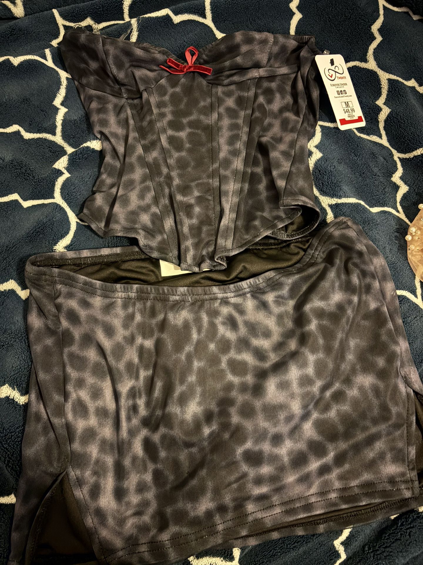 Corset And Mini Skirt New Size Small