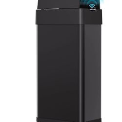 LAZY BUDDY 21 Gal Motion Sensor Trash Can 80L Stainless Steel Motion Sensor Garbage Bin, Touchless Brushed Wastebasket, W/Butterfly Black Smart Waste 