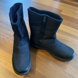 Silentcare Men’s Waterproof Winter Snow Boots, 12, Black