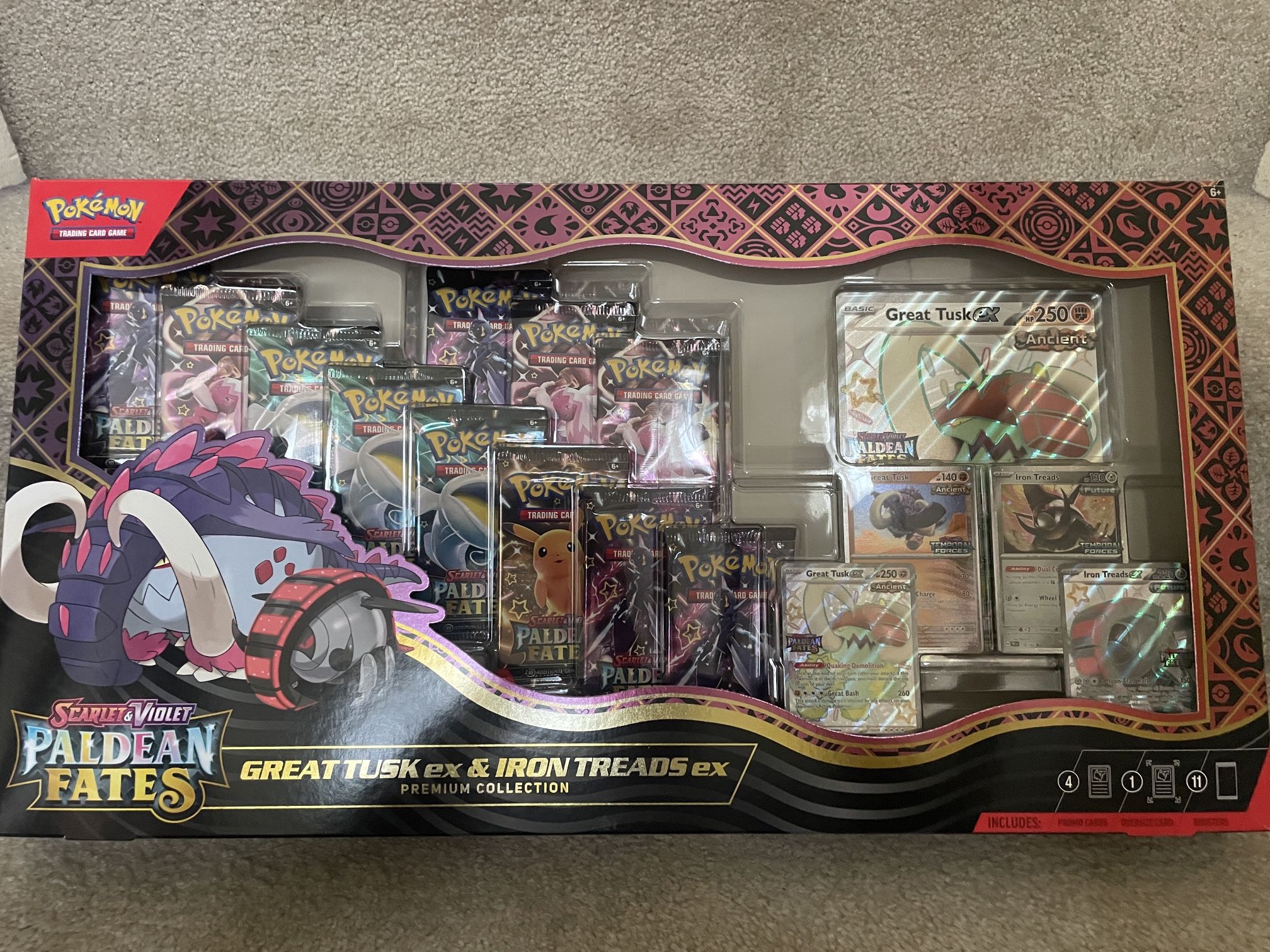 Pokemon Paldean Fates Great Tusk/Iron Threads Ex Premium Collection