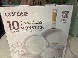 Carote non stick detachable cook ware 10 pc white $35