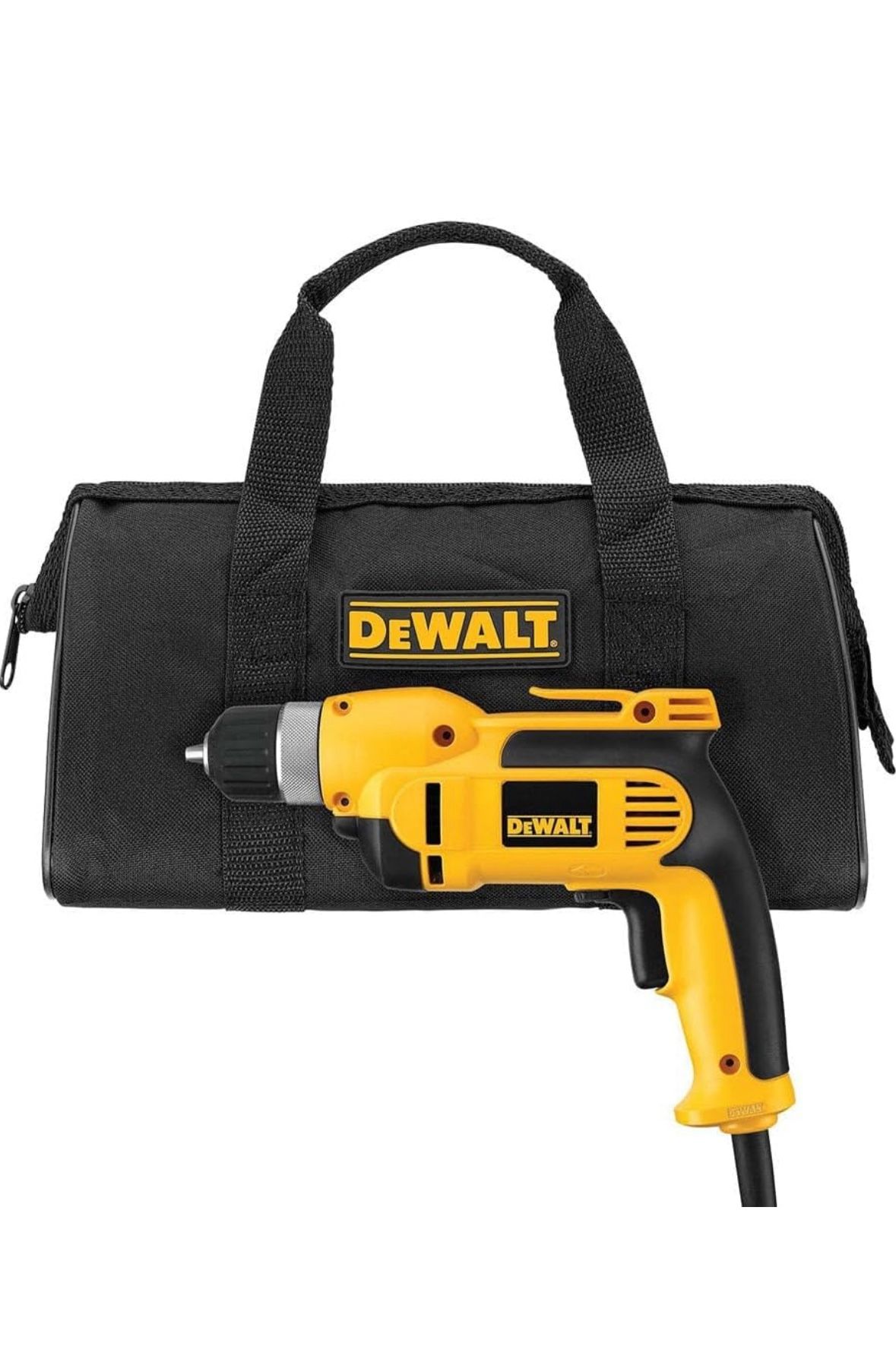 NEW-DEWALT DWD110K 3/8 inch Variable Speed Reversible Grip Drill Kit