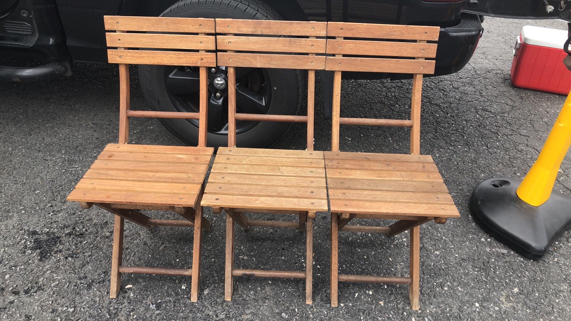 3 Wooden Folding chairs
