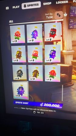 Every sprite in Fortnite level5, 5$each dm and send gamer tag