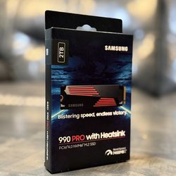 Samsung 990 PRO With Heatsink 2TB Gen 4 m.2 2280 NVMe 7450 MB read for laptop desktop or compatible devices