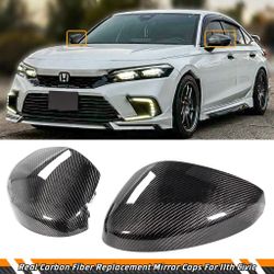 BRAND NEW 2022-2025 HONDA CIVIC REAL CARBON FIBER SIDE MIRROR COVER CAP DIRECT REPLACEMENT W/O LIGHT