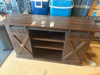 Rustic Barn Door TV Stand Console