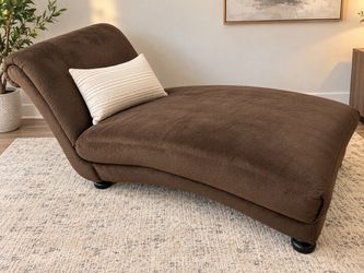 Brown Fabric Chaise Lounge