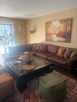 Brown Leather Sectional Sofa
