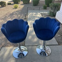 Royal Blue Suede Stools