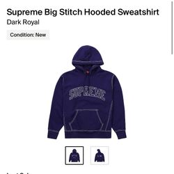 Supreme Hoodie Big Stitch 