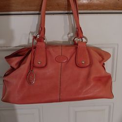 Tod's Large Pink Leather Hand Bag 