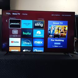 65 Inch TCL 4k Roku Smart UHD HDR Beautiful Tv Comes With Remote Control Great Quality Clear Picture Works Perfect Guaranteed 