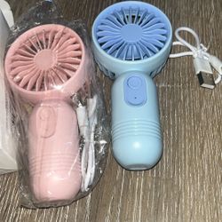 2 Mini Hand Fan Pink And Blue , Shipping 8$ Pick Up  Available 