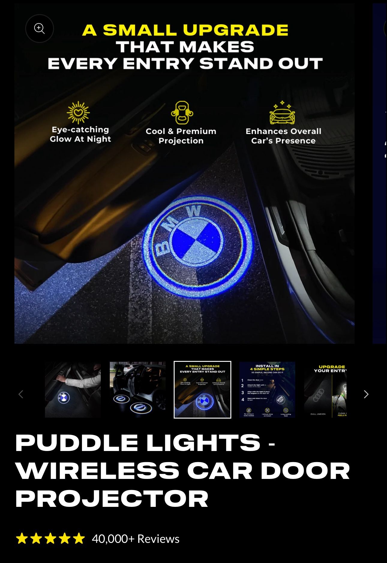 BMW wireless puddle lights projector (2 front doors)