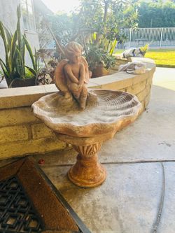 Cherub Cement Patio Decor24” height  17x 17
