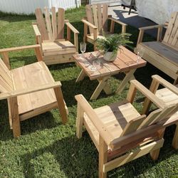 8 pcs  patio wood set
