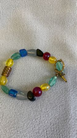 Rainbow glass bead bracelet