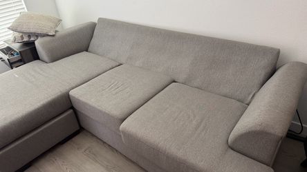 Gray Fabric Sectional Sofa with Chaise