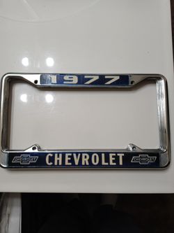 1977 Chevrolet License Plate Frames With Raised Lettering And Numbers