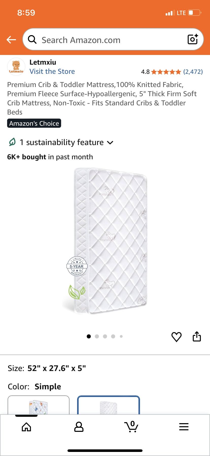 Baby Crib Matress $40