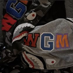 Double hoodie galaxy bape jacket