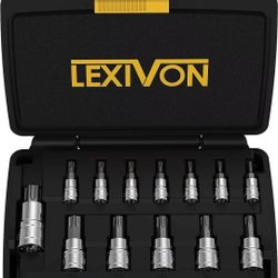 Torx Bit Socket Set,Premium S2 Alloy Steel.13-Piece Star T8-T60 Set LX-143