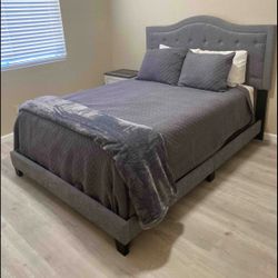 Grey Queen Headboard and Frame Only