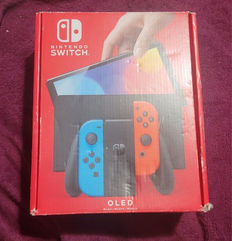 EMPTY BOX ONLY! OLED Edition Blue & Red Joy Cons Nintendo Switch