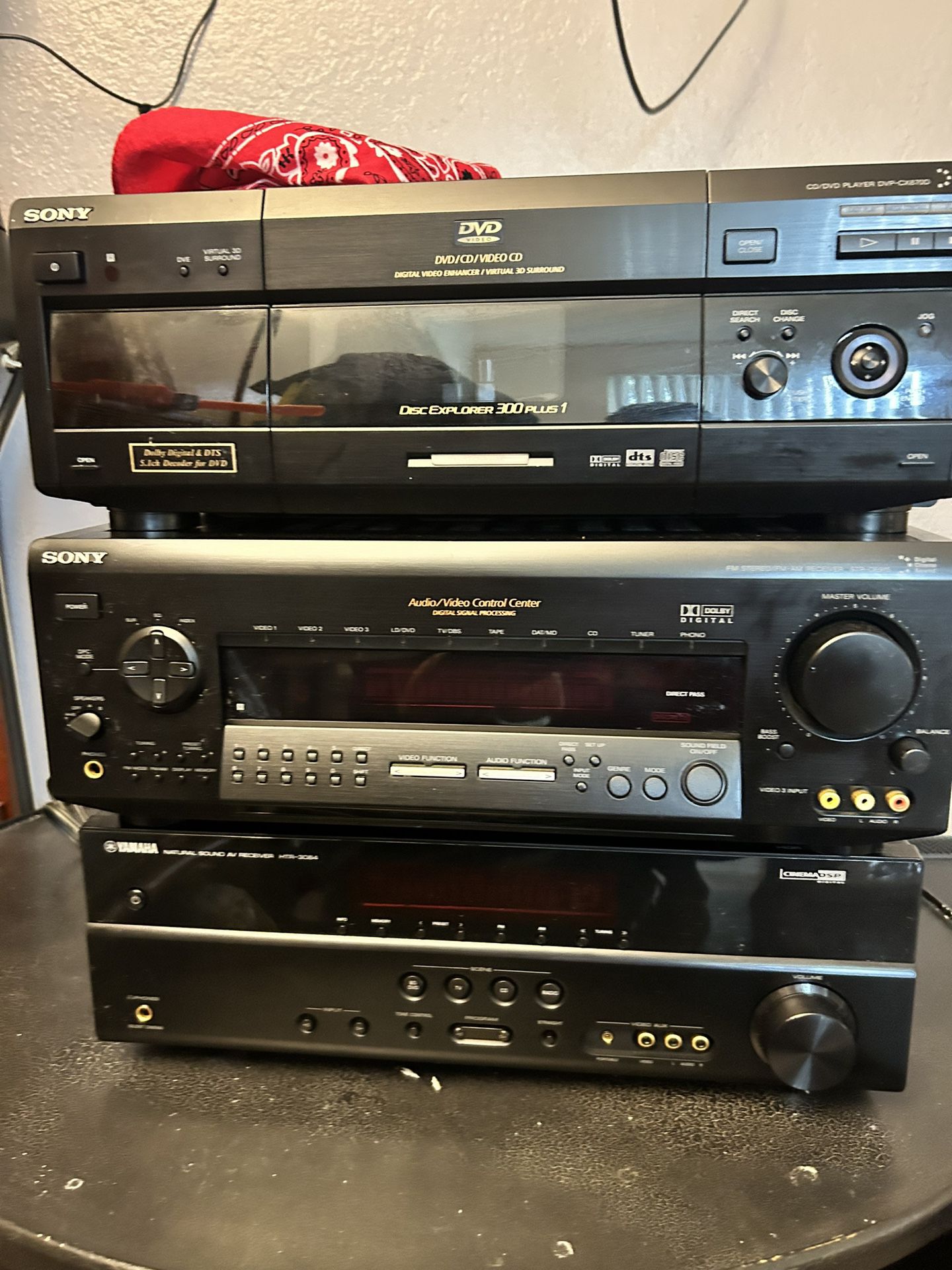 Sony And Yamaha Receivers And Sony CD/DVD Player
