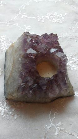 Amethyst votive candle holder
