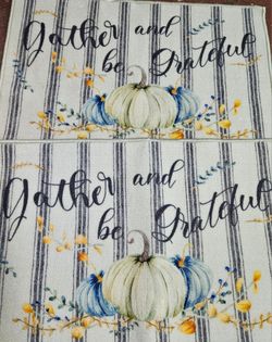 Set of 2 Fall Kitchen Rugs - Gather and Be Grateful
